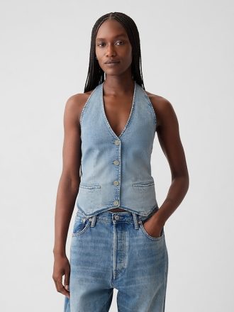 Halterväst i jeans