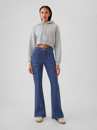 High Rise 70-tal Flare Cargo Jeans
