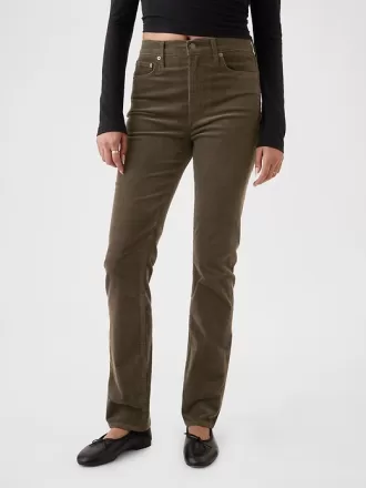 High Rise Corduroy Vintage Slim Pants