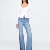 High Rise Patchade 70-tals flare jeans