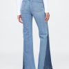 High Rise Patchade 70-tals flare jeans