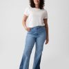 High Rise Patchade 70-tals flare jeans