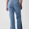High Rise Patchade 70-tals flare jeans