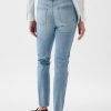 High Rise Patchwork Vintage Slim Jeans