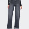 High Rise Stride Cuffed jeans med vida ben