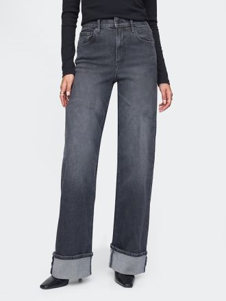 High Rise Stride Cuffed jeans med vida ben