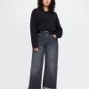 High Rise Stride Cuffed jeans med vida ben