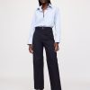 High Rise Stride Wide Leg Ankel Khakis