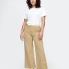 High Rise Stride Wide Leg Ankel Khakis
