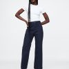 High Rise Stride Wide Leg Ankel Khakis