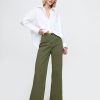 High Rise Stride Wide Leg Ankel Khakis
