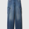 High Rise Stride Wide-Leg Cargo Jeans
