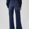 High Rise Stride bältade jeans med vida ben