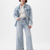High Rise Stride wide-leg ankel jeans