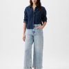 High Rise Stride wide-leg ankel jeans