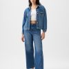 High Rise Stride wide-leg ankel jeans