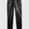 High Rise Vegan Lack Vintage Slim Pants