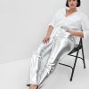 High Rise Vegan Leather Cheeky Straight Pants