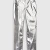 High Rise Vegan Leather Cheeky Straight Pants