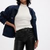 High Rise Vegan Leather Vintage Slim Pants