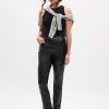 High Rise Vegan Leather Vintage Slim Pants