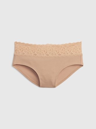 Hipster med spetskant i ekologisk stretchbomull