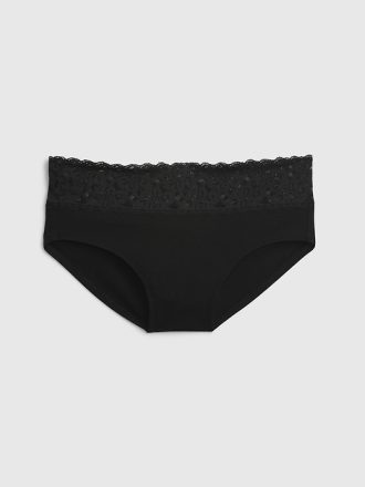 Hipster med spetskant i ekologisk stretchbomull