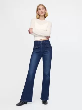 Höga 70-tals flare jeans
