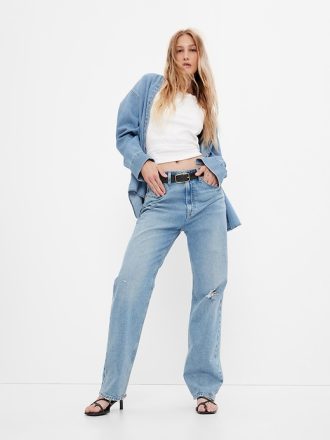 Höga 90-tals lösa jeans
