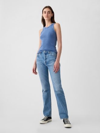 Höga styva raka jeans från 90-talet