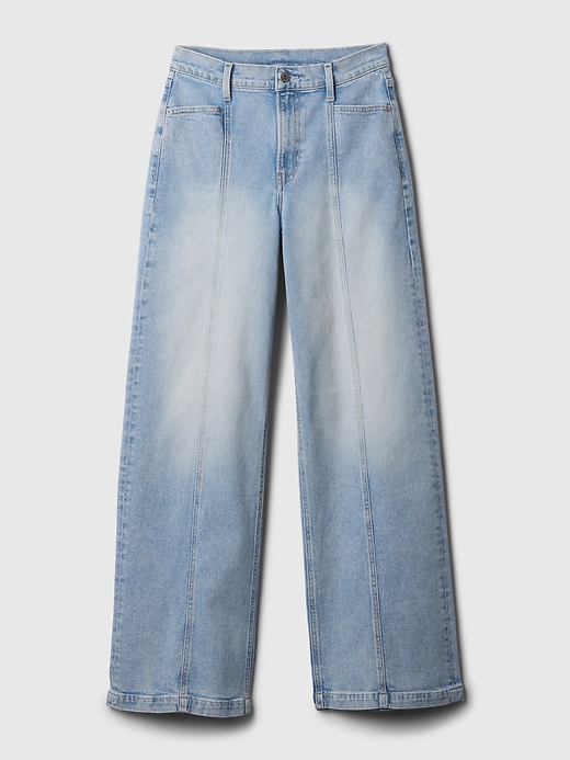 Högt stigande jeans med vida ben Högt stigande jeans med vida ben