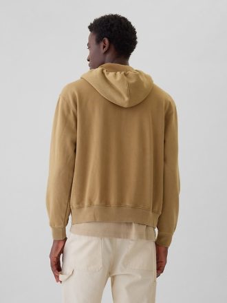 Hoodie med dragkedja med logotyp