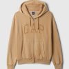 Hoodie med dragkedja med logotyp