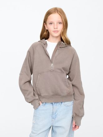 Hoodie med halv dragkedja för barn