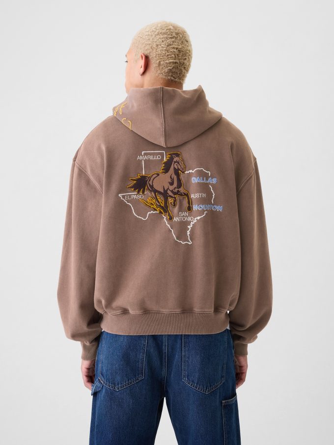 Hoodie med logotyp för Gap Texas