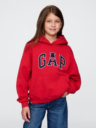Hoodie med logotyp för barn i vintage mjuk hjärta