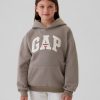 Hoodie med vintage mjuk atletisk logotyp för barn