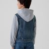 Ikon jeansjacka med huva för barn