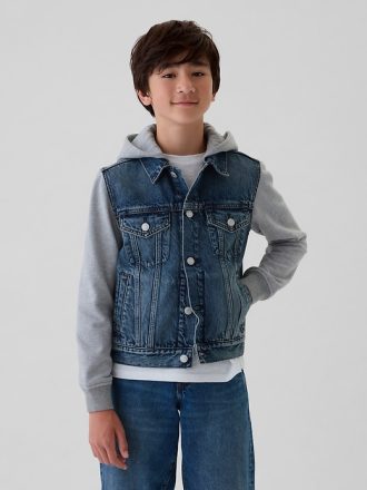 Ikon jeansjacka med huva för barn