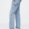 Järnvägsrandiga raka Carpenter-jeans
