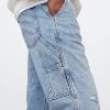 Järnvägsrandiga raka Carpenter-jeans