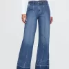 Jeans med vida ben i högt läge