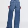 Jeans med vida ben i högt läge
