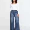 Jeans med vida ben i högt läge