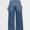 Jeans med vida ben i högt läge