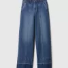Jeans med vida ben i högt läge