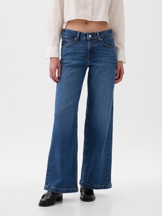 Jeans med vida ben i låga ben