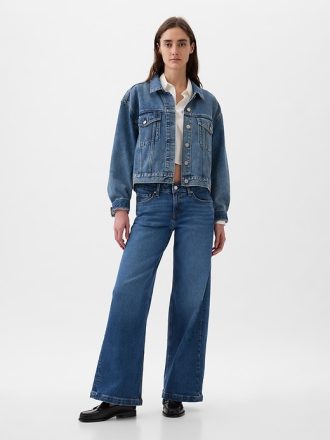 Jeans med vida ben i låga ben