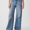 Jeans med vida ben i låga ben Jeans med vida ben i låga ben