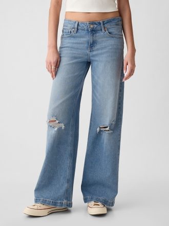 Jeans med vida ben i låga ben